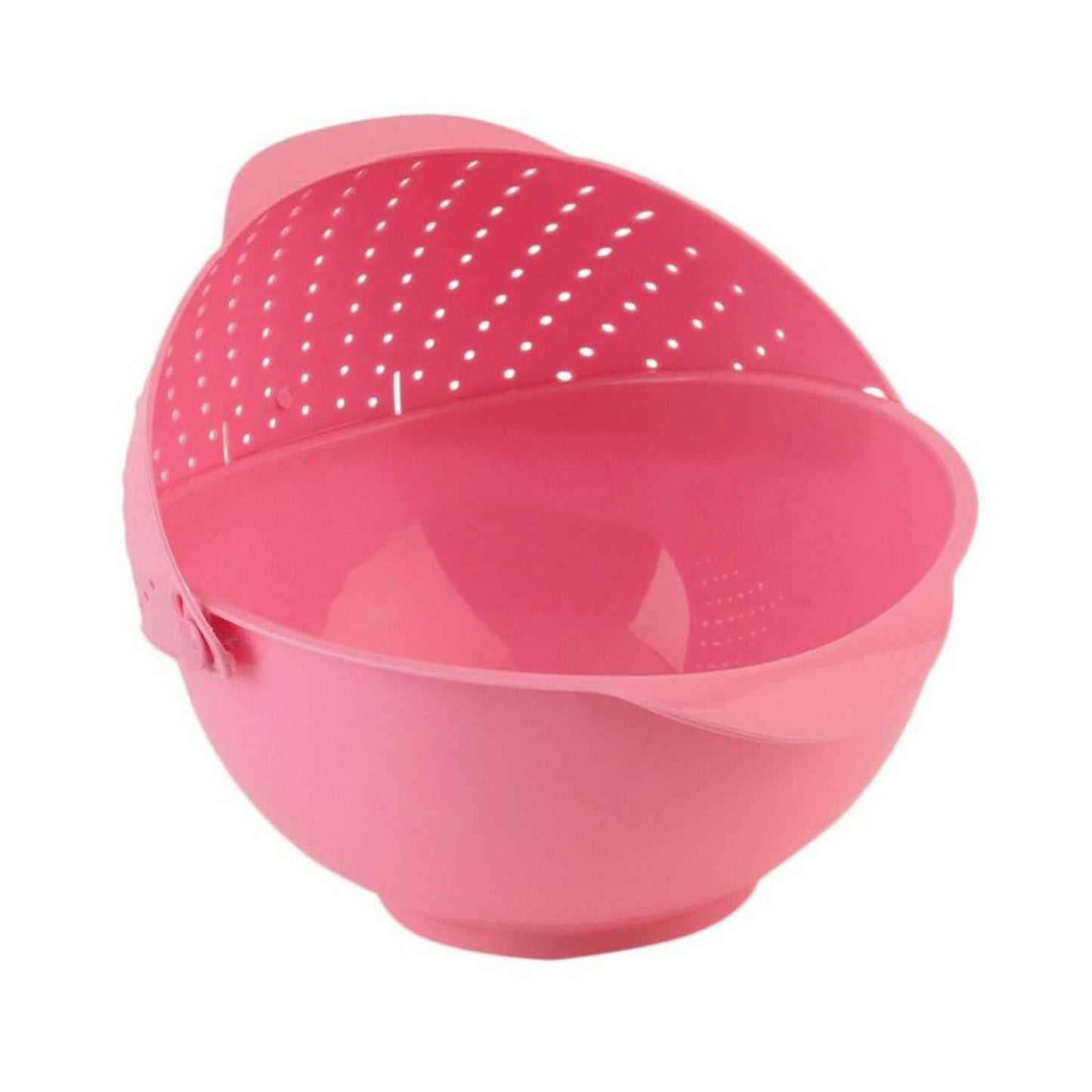 2145 Plastic Revolving Multi Functional Rice, Vegetable Fruit Wash Basket Bowl (Multi Colour)