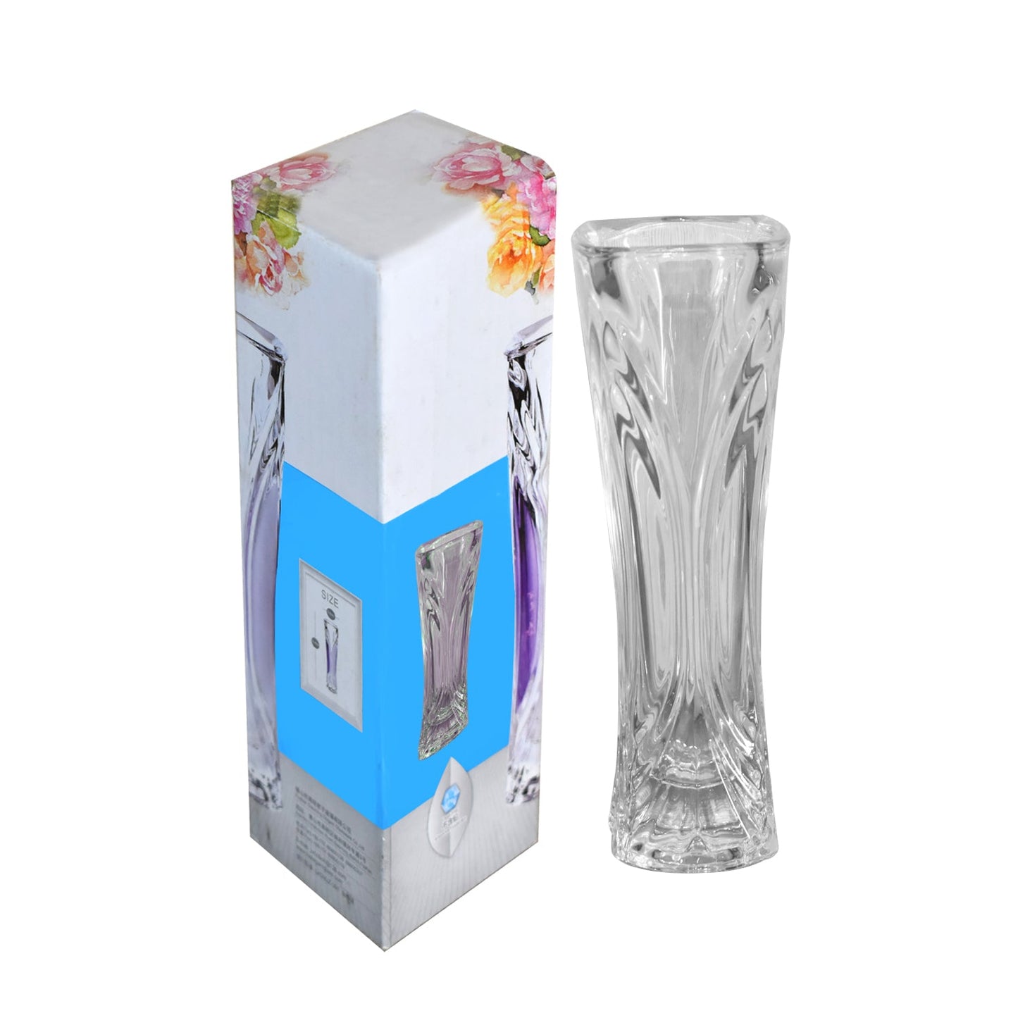 1851 Glass Flower Pot, Crystal Clear Vase for Living