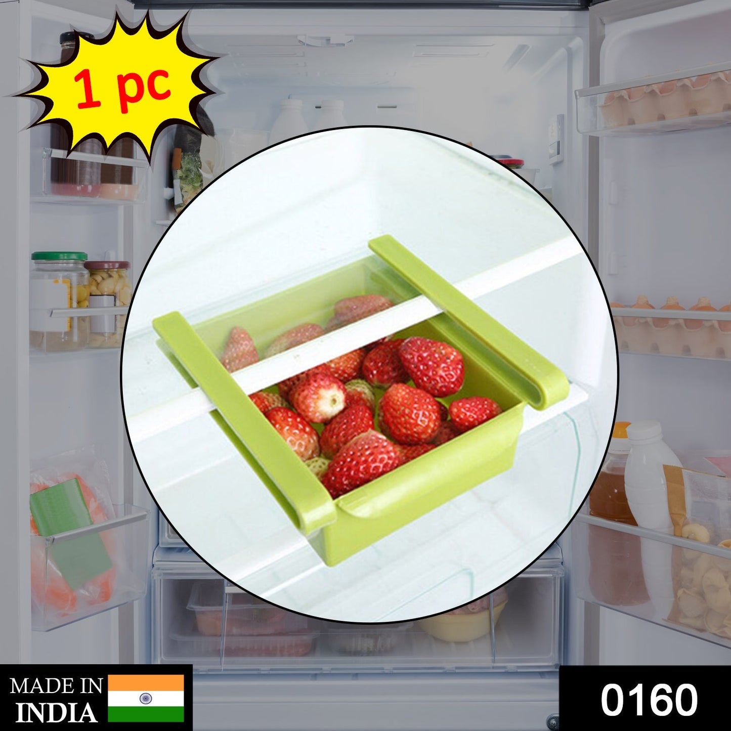 0160 Fridge Space Saver Organizer Slide Storage Racks Shelf (1 pcs)