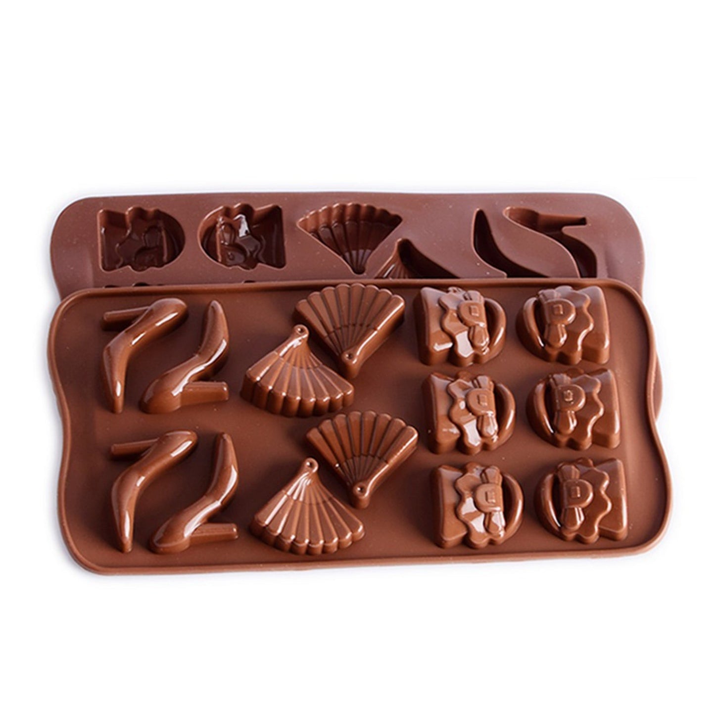 4736 14 Cavity Purse Sandle Heel Sandal Chocolate Mould (1Pc Only)