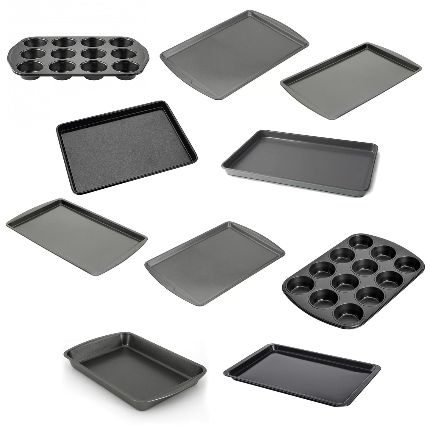 7065 Random Shape Non-Stick and Microwave Safe Bakeware Set (Pack of 10Pcs)