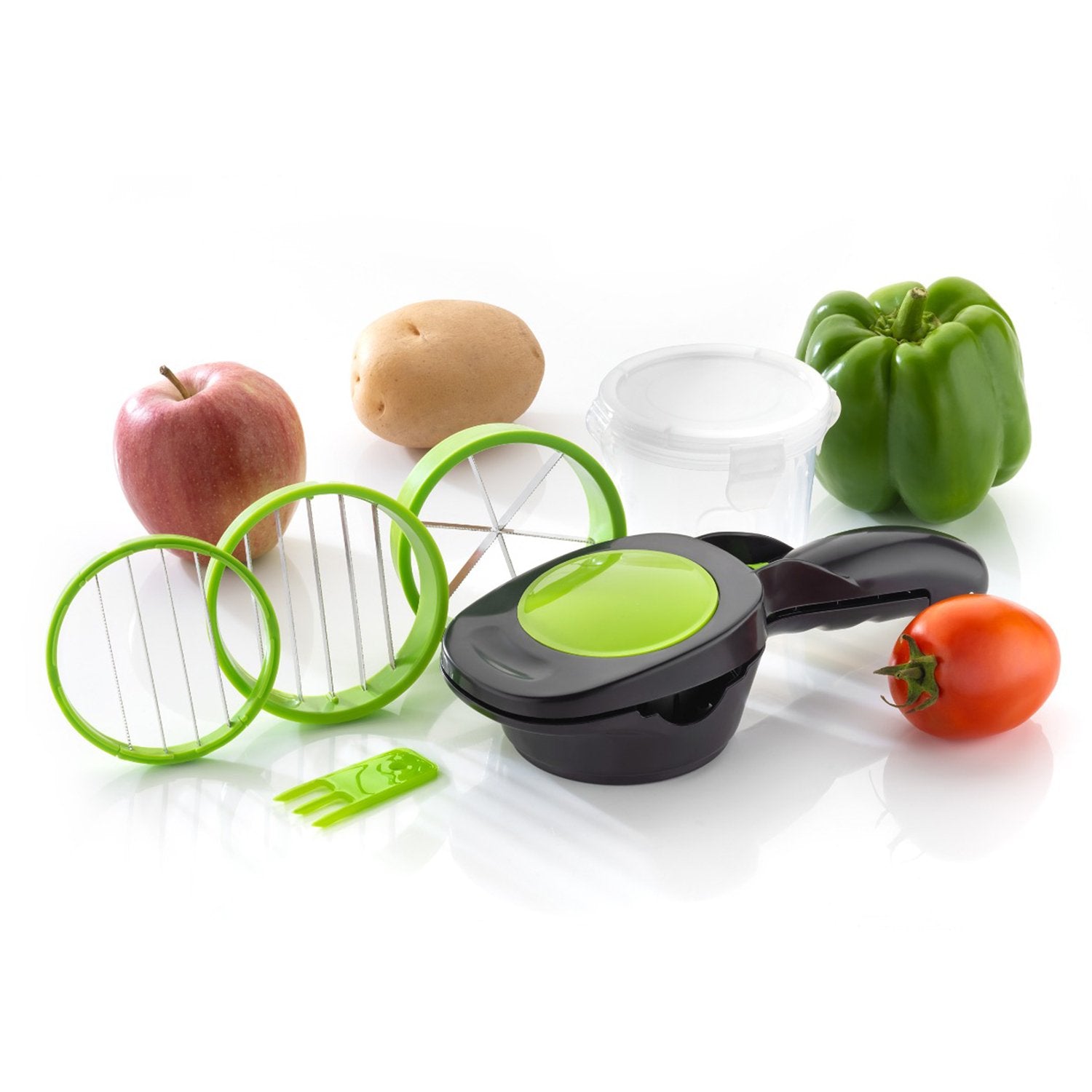 2608 Plastic 6-in-1 Manual Vegetable Grater,Chipser and Slicer 