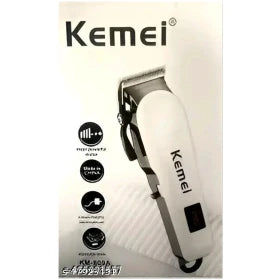 KM-809 White & Black Rechargeable Man”s Trimmer Trimmer 240 min Runtime 4 Length Settings (White)