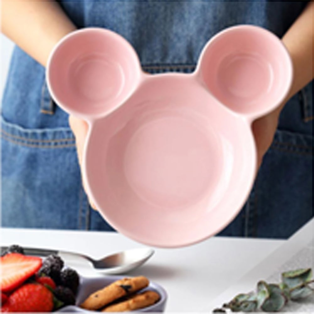 0863A Unbreakable Plastic Mickey Shaped Kids/Snack Serving Plate (Without Sticker) 