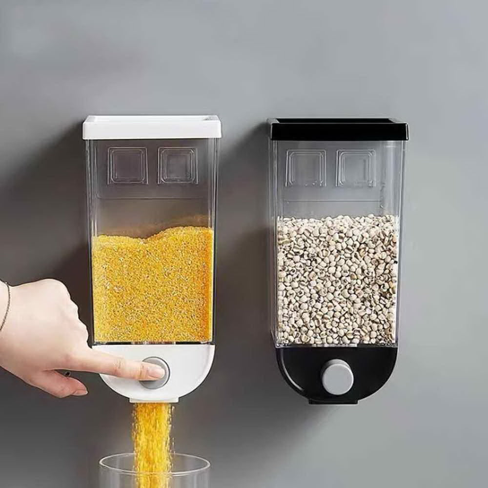 2325 Wall Mounted Cereal Dispenser Tank Grain Dry Food Container (1500ML) (Multicolour) 