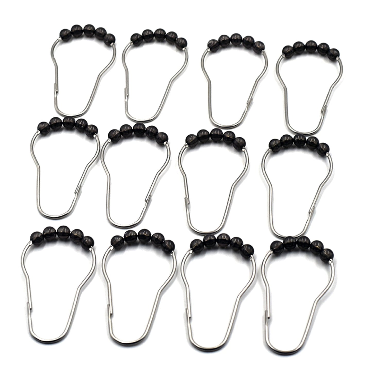 1797 Stainless Steel Bath Drape Clasp Curtain Hooks (Pack of 12 Pcs) 