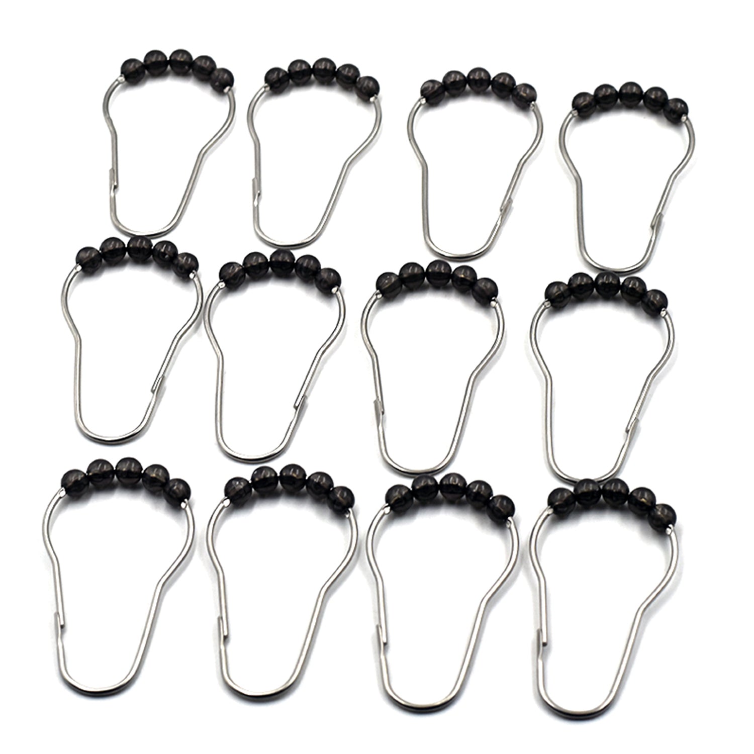 1797 Stainless Steel Bath Drape Clasp Curtain Hooks (Pack of 12 Pcs) 