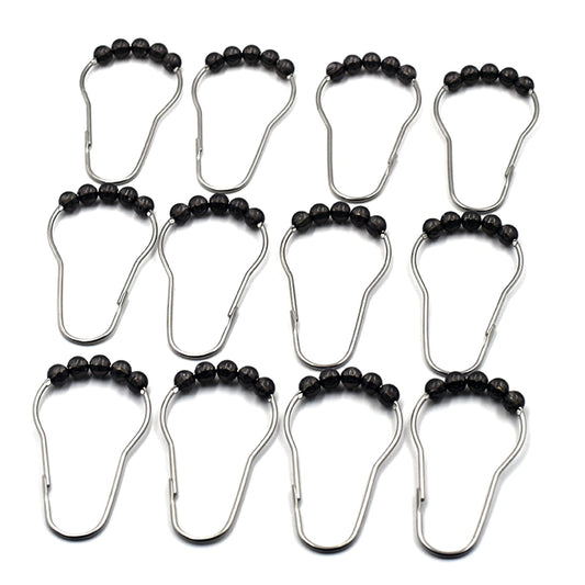 1797 Stainless Steel Bath Drape Clasp Curtain Hooks (Pack of 12 Pcs) 