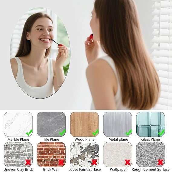 BUY 1 GET 1 FREE ⚡“Elegant Wall Sticker Mirror SELF adhesive for Stylish Home Decor” new (pack of 2) 💪100% SAFE DELIVERY