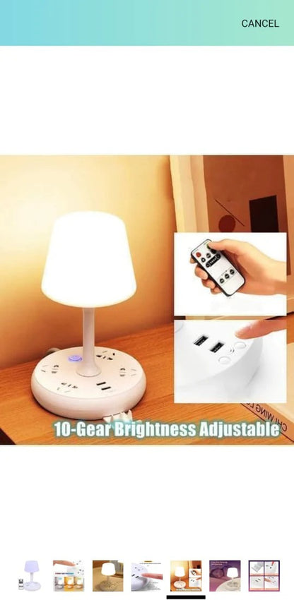 MORADIYA FRESH (LABEL) 7 in 1 Bedside Table USB Plug in Small Table Lamp with Phone Holder, Extension Outlet Portsm Mobile Chargers, Creative Desktop USB Socket Eye Protection Desk Lamp 60% off